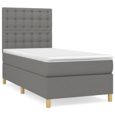 vidaXL sötétszürke szövet rugós ágy matraccal 90x190 cm (3142618) ágy és ágykellék