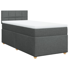 vidaXL sötétszürke szövet rugós ágy matraccal 90x190 cm (3286536) ágy és ágykellék