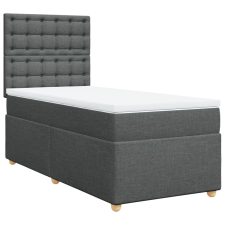 vidaXL sötétszürke szövet rugós ágy matraccal 90x190 cm (3291150) ágy és ágykellék
