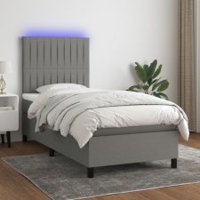 vidaXL sötétszürke szövet rugós és LED-es ágy matraccal 100x200 cm ágy és ágykellék