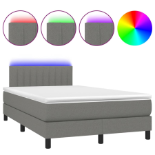 vidaXL sötétszürke szövet rugós és LED-es ágy matraccal 120x190 cm ágy és ágykellék