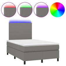 vidaXL sötétszürke szövet rugós és LED-es ágy matraccal 120x190 cm ágy és ágykellék