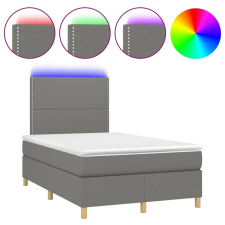 vidaXL sötétszürke szövet rugós és LED-es ágy matraccal 120x190 cm ágy és ágykellék