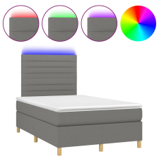 vidaXL sötétszürke szövet rugós és LED-es ágy matraccal 120x190 cm ágy és ágykellék