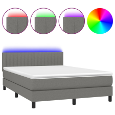vidaXL sötétszürke szövet rugós és LED-es ágy matraccal 140x190 cm (3133310) ágy és ágykellék