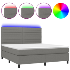 vidaXL sötétszürke szövet rugós és LED-es ágy matraccal 160x200 cm (3134966) ágy és ágykellék