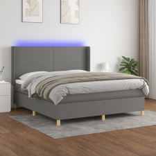 vidaXL sötétszürke szövet rugós és LED-es ágy matraccal 180 x 200 cm ágy és ágykellék