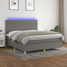 vidaXL sötétszürke szövet rugós és LED-es ágy matraccal 180 x 200 cm ágy és ágykellék