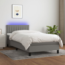 vidaXL sötétszürke szövet rugós és LED-es ágy matraccal 90x190 cm ágy és ágykellék