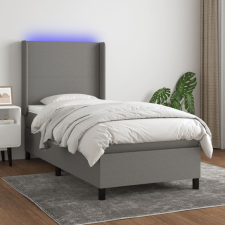 vidaXL sötétszürke szövet rugós és LED-es ágy matraccal 90x190 cm ágy és ágykellék