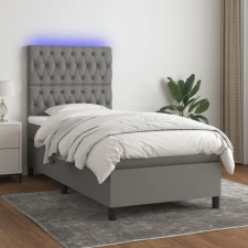 vidaXL sötétszürke szövet rugós és LED-es ágy matraccal 90x190 cm ágy és ágykellék