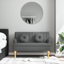 vidaXL sötétszürke szövetpad párnákkal 113x64,5x75,5 cm bútor