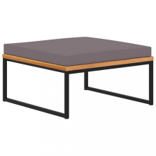 vidaXL sötétszürke tömör akácfa lábtartó párnával 66 x 66 x 36 cm bútor