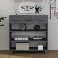 vidaXL sötétszürke tömör fenyőfa konzolasztal 90 x 35 x 90 cm bútor