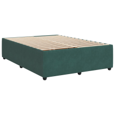 vidaXL sötétzöld bársony ágykeret 160x200 cm (3285021) ágy és ágykellék