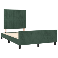 vidaXL sötétzöld bársony ágykeret fejtámlával 120 x 190 cm (3270593) ágy és ágykellék