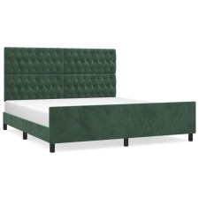 vidaXL sötétzöld bársony ágykeret fejtámlával 180 x 200 cm (3125955) ágy és ágykellék