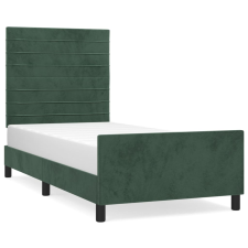 vidaXL sötétzöld bársony ágykeret fejtámlával 80 x 200 cm (3125785) ágy és ágykellék