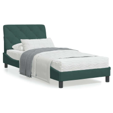 vidaXL sötétzöld bársony ágykeret fejtámlával 90x190 cm ágy és ágykellék
