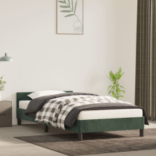 vidaXL Sötétzöld bársony ágykeret fejtámlával 90x190 cm ágy és ágykellék