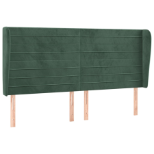 vidaXL sötétzöld bársony fejtámla szárnyakkal 163 x 23 x 118/128 cm (3118153) ágy és ágykellék