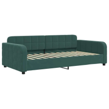 vidaXL Sötétzöld bársony kanapéágy keret 100 x 200 cm ágy és ágykellék