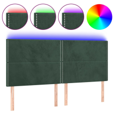 vidaXL sötétzöld bársony LED-es fejtámla 160x5x118/128 cm (3122341) ágy és ágykellék