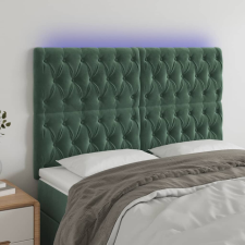 vidaXL sötétzöld bársony LED-es fejtámla 160x7x118/128 cm ágy és ágykellék