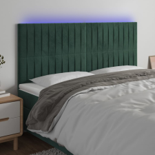 vidaXL sötétzöld bársony LED-es fejtámla 180x5x118/128 cm ágy és ágykellék