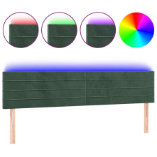 vidaXL sötétzöld bársony LED-es fejtámla 180x5x78/88 cm (3121815) ágy és ágykellék