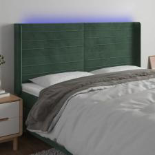 vidaXL sötétzöld bársony LED-es fejtámla 203x16x118/128 cm ágy és ágykellék