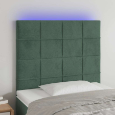 vidaXL sötétzöld bársony LED-es fejtámla 80x5x118/128 cm ágy és ágykellék