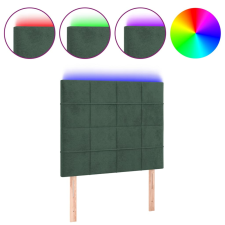 vidaXL sötétzöld bársony LED-es fejtámla 80x5x118/128 cm (3122457) ágy és ágykellék