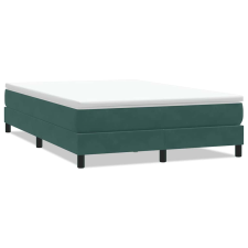vidaXL sötétzöld bársony rugós ágy matrac nélkül 140x210 cm (3315828) ágy és ágykellék