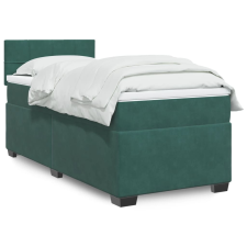vidaXL sötétzöld bársony rugós ágy matraccal 100 x 200 cm ágy és ágykellék