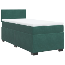 vidaXL sötétzöld bársony rugós ágy matraccal 100 x 200 cm ágy és ágykellék