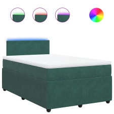 vidaXL sötétzöld bársony rugós ágy matraccal 120x190 cm (3289983) ágy és ágykellék