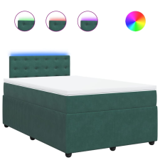 vidaXL sötétzöld bársony rugós ágy matraccal 120x190 cm (3290001) ágy és ágykellék