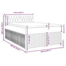 vidaXL sötétzöld bársony rugós ágy matraccal 140x190 cm ágy és ágykellék