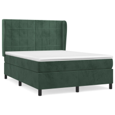 vidaXL sötétzöld bársony rugós ágy matraccal 140x190 cm (3129210) ágy és ágykellék