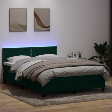 vidaXL sötétzöld bársony rugós ágy matraccal 140x220 cm ágy és ágykellék