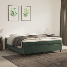 vidaXL sötétzöld bársony rugós ágy matraccal 180x200 cm ágy és ágykellék