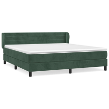 vidaXL sötétzöld bársony rugós ágy matraccal 180x200 cm (3127568) ágy és ágykellék