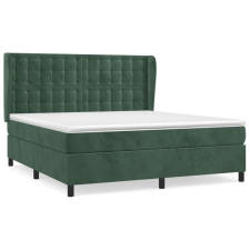 vidaXL sötétzöld bársony rugós ágy matraccal 180x200 cm (3129468) ágy és ágykellék