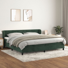 vidaXL sötétzöld bársony rugós ágy matraccal 200x200 cm ágy és ágykellék