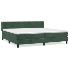 vidaXL sötétzöld bársony rugós ágy matraccal 200x200 cm (3130922) ágy és ágykellék