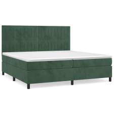 vidaXL sötétzöld bársony rugós ágy matraccal 200x200 cm (3143166) ágy és ágykellék