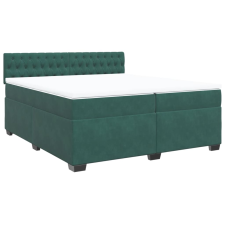 vidaXL sötétzöld bársony rugós ágy matraccal 200x200 cm (3286411) ágy és ágykellék