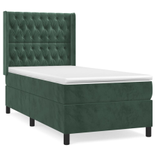 vidaXL sötétzöld bársony rugós ágy matraccal 80 x 200 cm (3132828) ágy és ágykellék