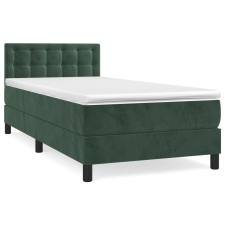 vidaXL sötétzöld bársony rugós ágy matraccal 80 x 200 cm (3141512) ágy és ágykellék